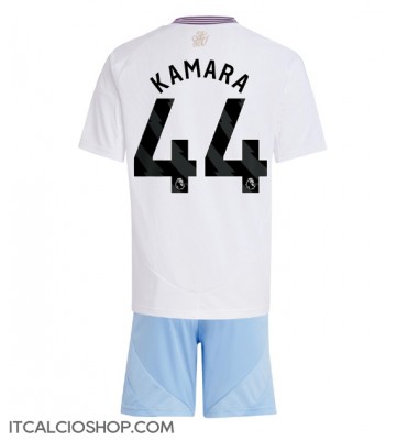 Aston Villa Boubacar Kamara #44 Seconda Maglia Bambino 2024-25 Manica Corta (+ Pantaloni corti)